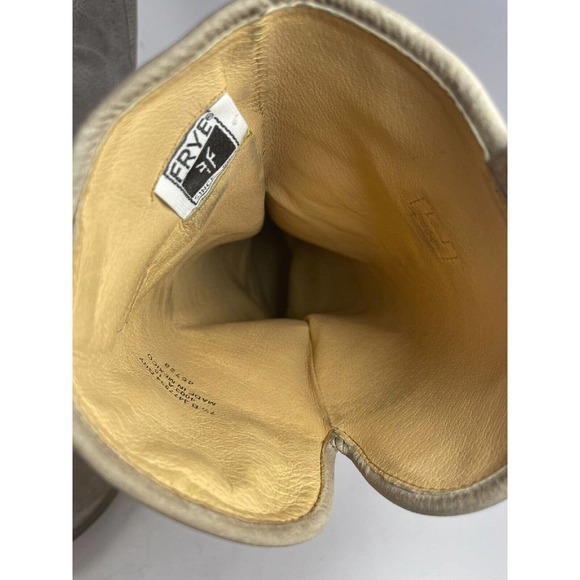 Frye Women's Paige Tall Leather Riding boots US 7.5 Beige Leather Knee-High Boot - Picture 11 of 16